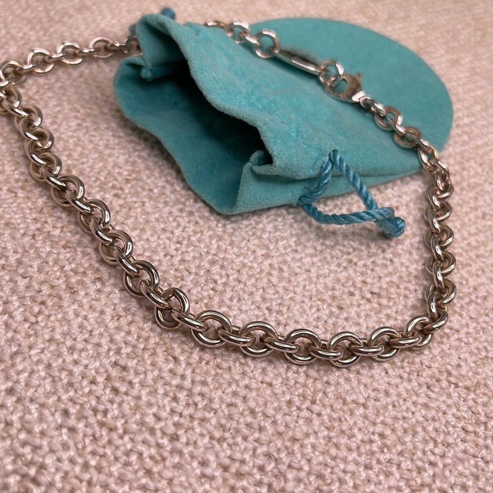 Tiffany & Co. chain oval tag necklace 15.5” - Picture 3 of 4